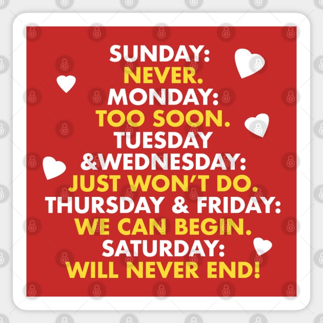 Saturday Love Sticker by PopCultureShirts
